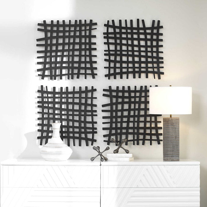 Uttermost Gridlines Iron Wall Decor, Matte Black