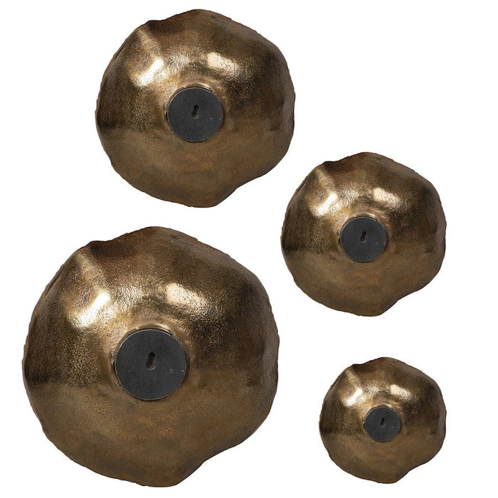 Uttermost Lucky Coins Wall Bowls, Set of 4, Vintage Brass