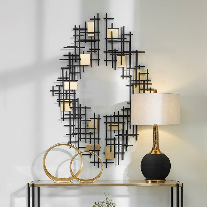 Uttermost Reflection Metal Grid Wall Decor, Set Of 2