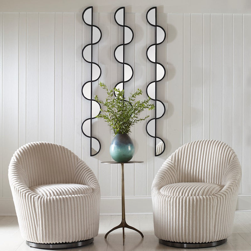 Uttermost Wisp Mirrored Iron Wall Decor, Set Of 3
