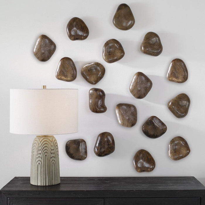 Uttermost Pebbles Wood Wall Decor, Set of 9