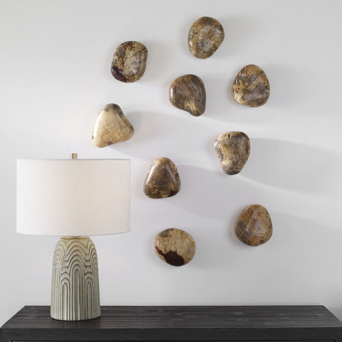 Uttermost Pebbles Blonde Wood Wall DÃ©cor, Set of 9 - 4324