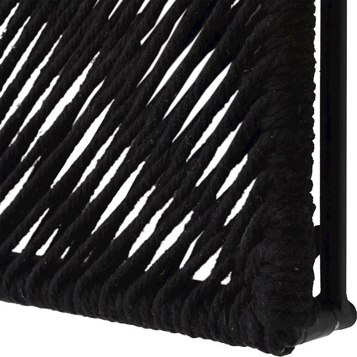 Uttermost Seeing Double Rope Wall Squares, Set of 2, Black/Off-White