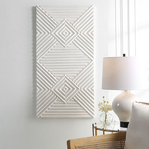 Uttermost Nexus Wood Geometric Wall Decor, Soft White - 4346