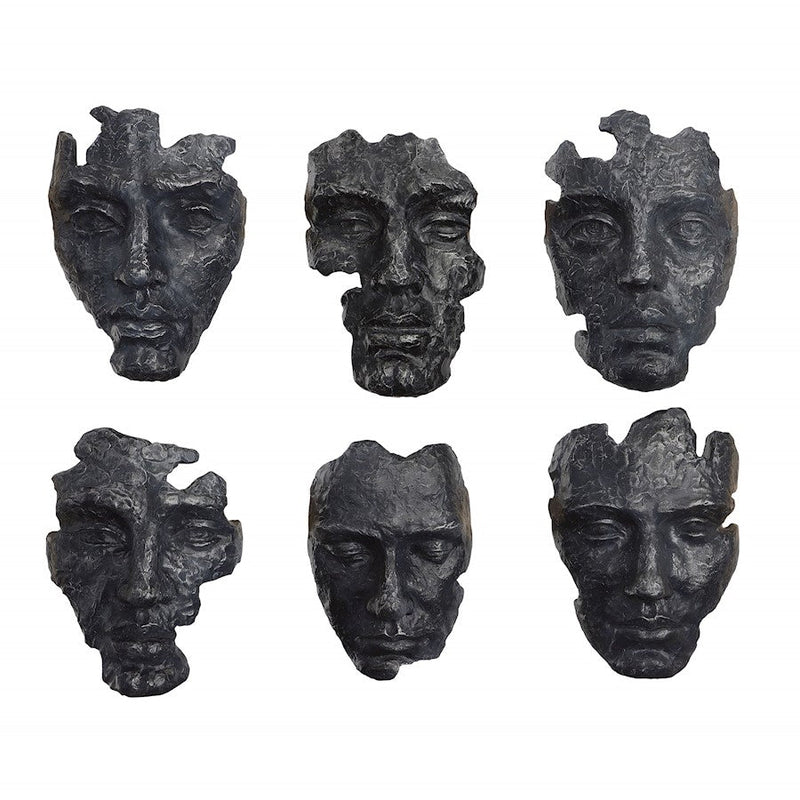 Uttermost Self-Portrait Metallic Wall Decor, Steel Gray, Set Of 6