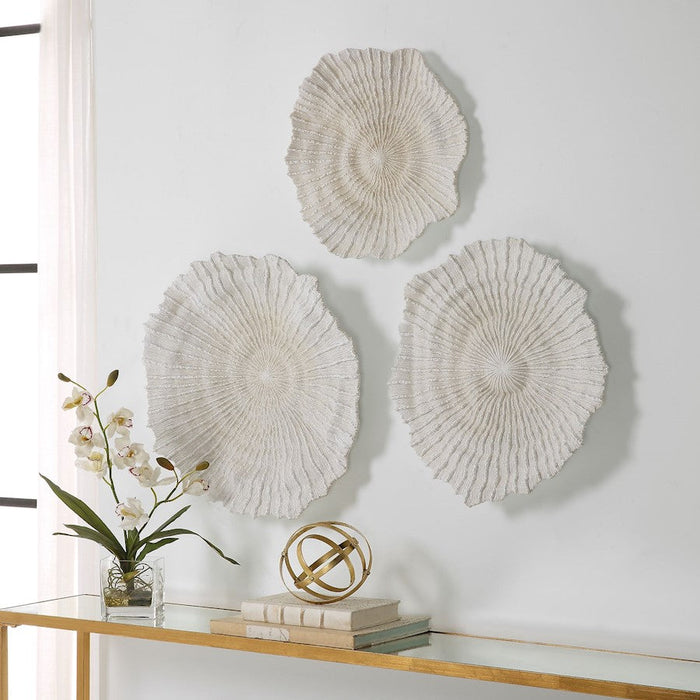 Uttermost Ocean Gems Coral Wall Decor, Textured Ivory/Tan, Set Of 3