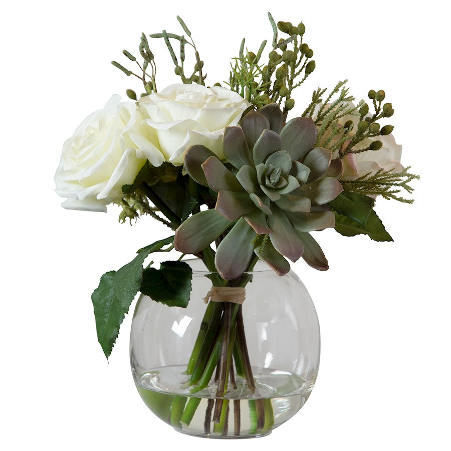 Uttermost Belmonte Floral Bouquet Vase, Clear Glass - 60182