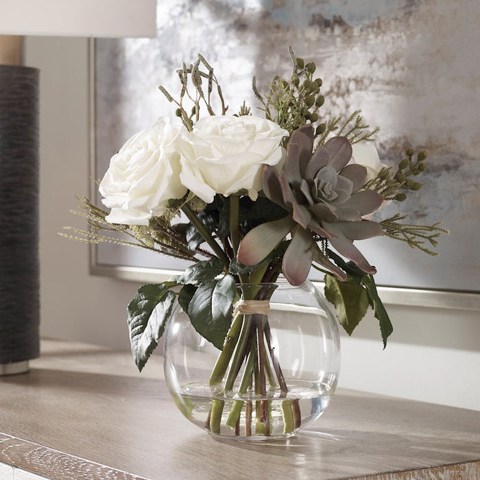 Uttermost Belmonte Floral Bouquet Vase, Clear Glass