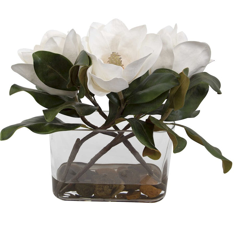 Uttermost Middleton Magnolia Flower Centerpiece, Set of 2,White
