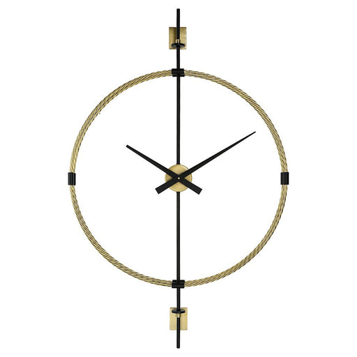 Uttermost Time Flies Modern Wall Clock,Brushed Brass With Satin Black - 6106