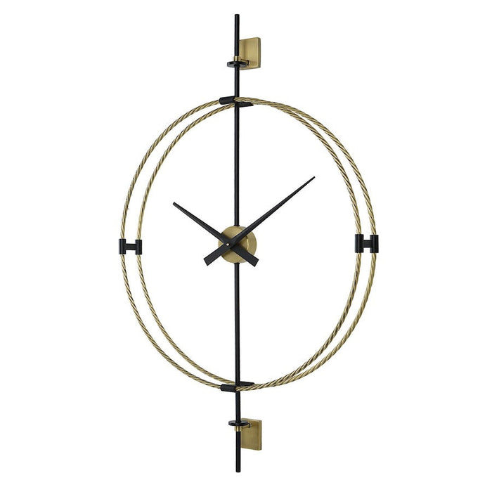 Uttermost Time Flies Modern Wall Clock,Brushed Brass With Satin Black