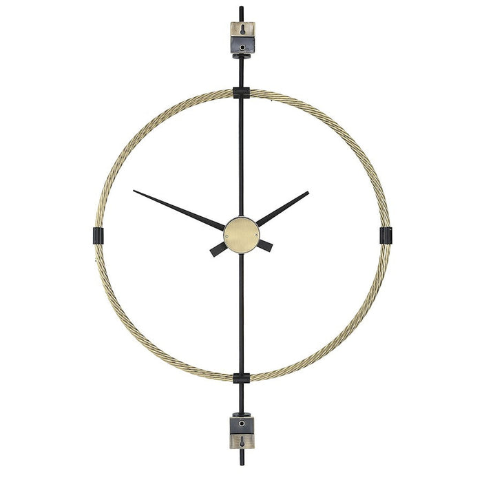 Uttermost Time Flies Modern Wall Clock,Brushed Brass With Satin Black