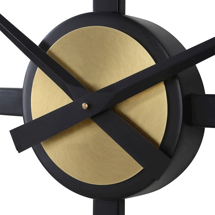 Uttermost Captain Industrial Wall Clock, Brushed Brass