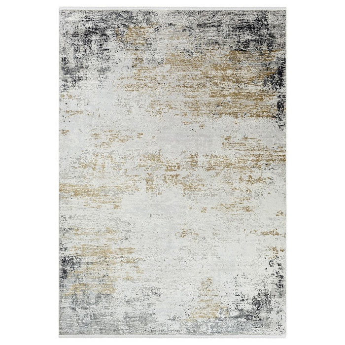 Uttermost Ulen Abstract Rug, White/Charcoal/Saffron/Gray