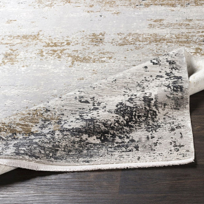 Uttermost Ulen Abstract Rug, White/Charcoal/Saffron/Gray