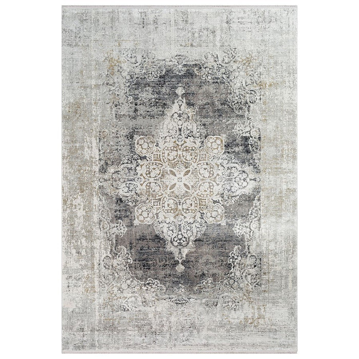 Uttermost Poneto Traditional Rug, White/Gray/Charcoal/Saffron