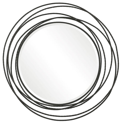 Uttermost Whirlwind Black Round Mirror - 9704