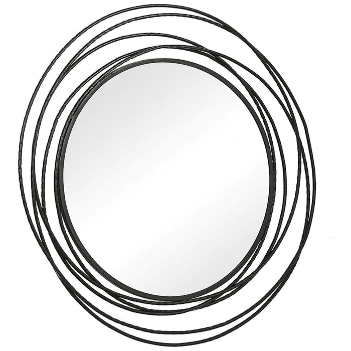 Uttermost Whirlwind Black Round Mirror