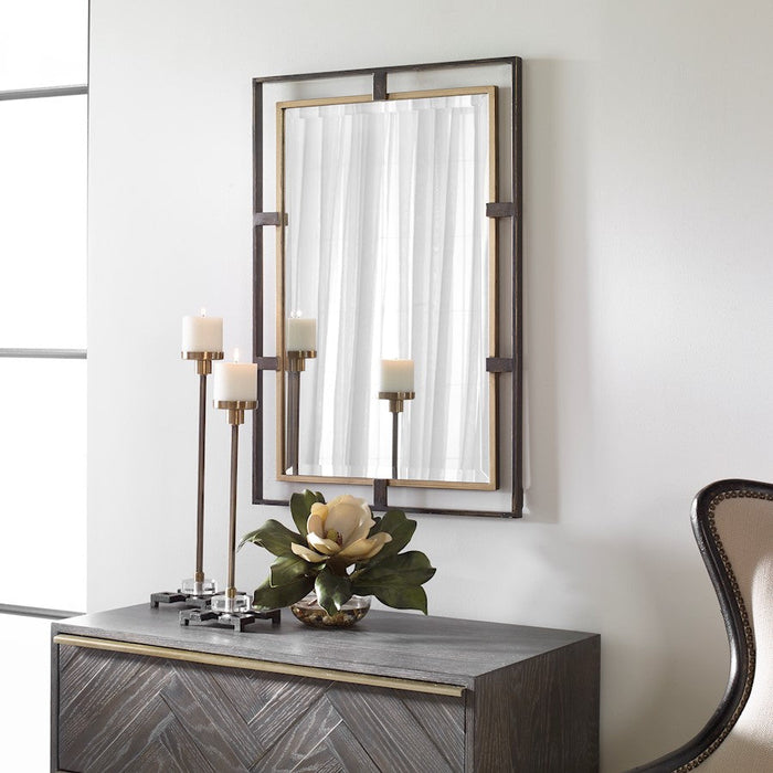 Uttermost Carrizo Gold/Bronze Rectangle Mirror