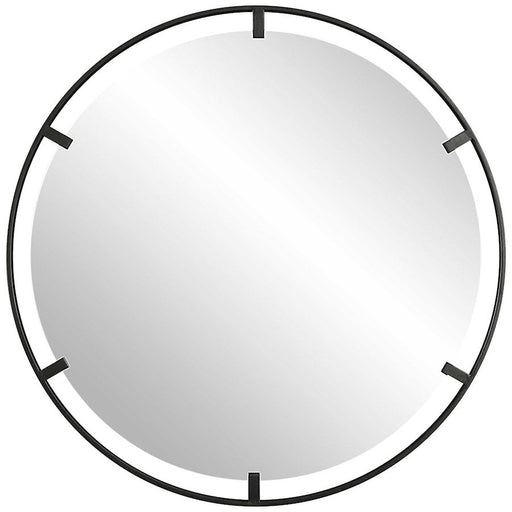 Uttermost Cashel Round Mirror, Iron Frame/Satin Black - 9734