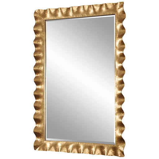 Uttermost Haya Scalloped Mirror, Antiqued Gold Leaf