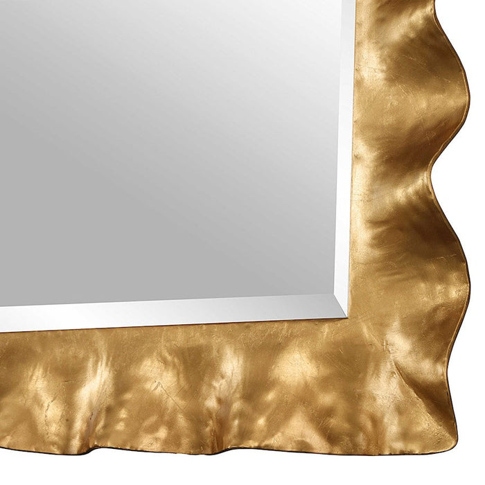 Uttermost Haya Scalloped Mirror, Antiqued Gold Leaf