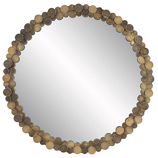 Uttermost Dinar Round Aged Gold Mirror - 9761