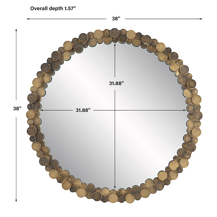 Uttermost Dinar Round Aged Gold Mirror