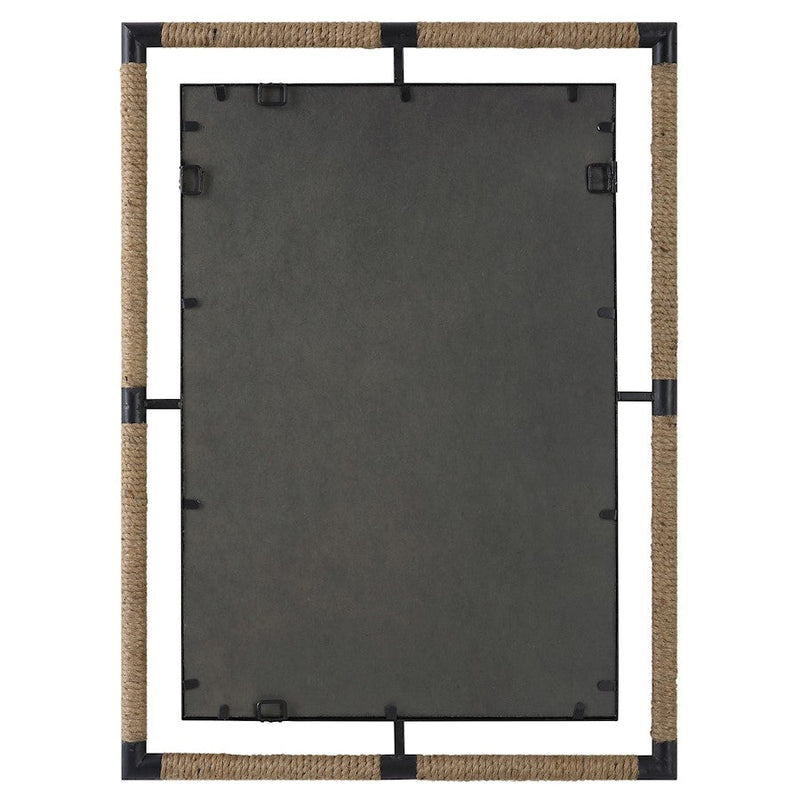 Uttermost Melville Iron & Rope Mirror, Textured Rust Black
