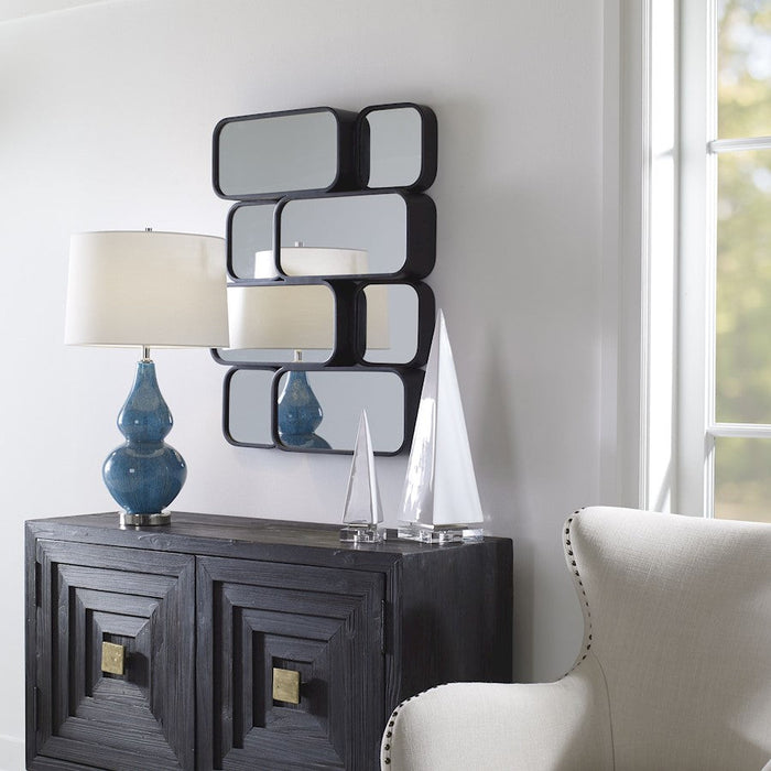 Uttermost Canute Modern Mirror, Satin Black