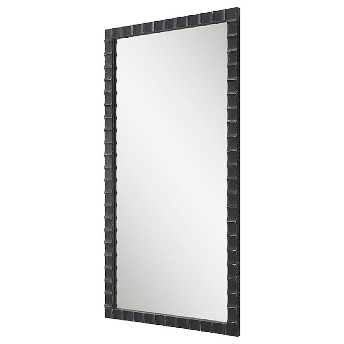 Uttermost Dandridge Industrial Mirror, Distressed Matte Black