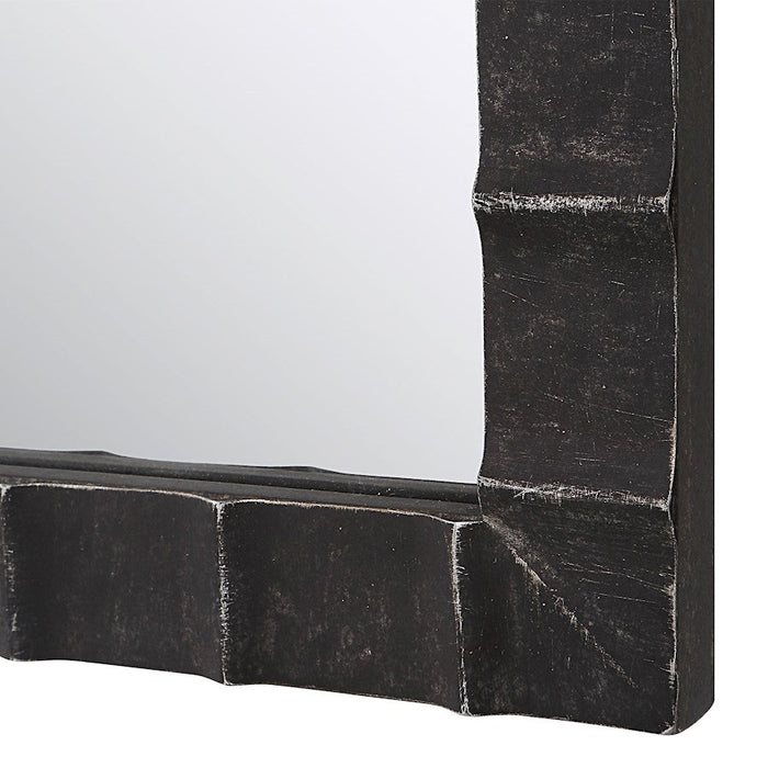 Uttermost Dandridge Arch Mirror, Distressed Matte Black