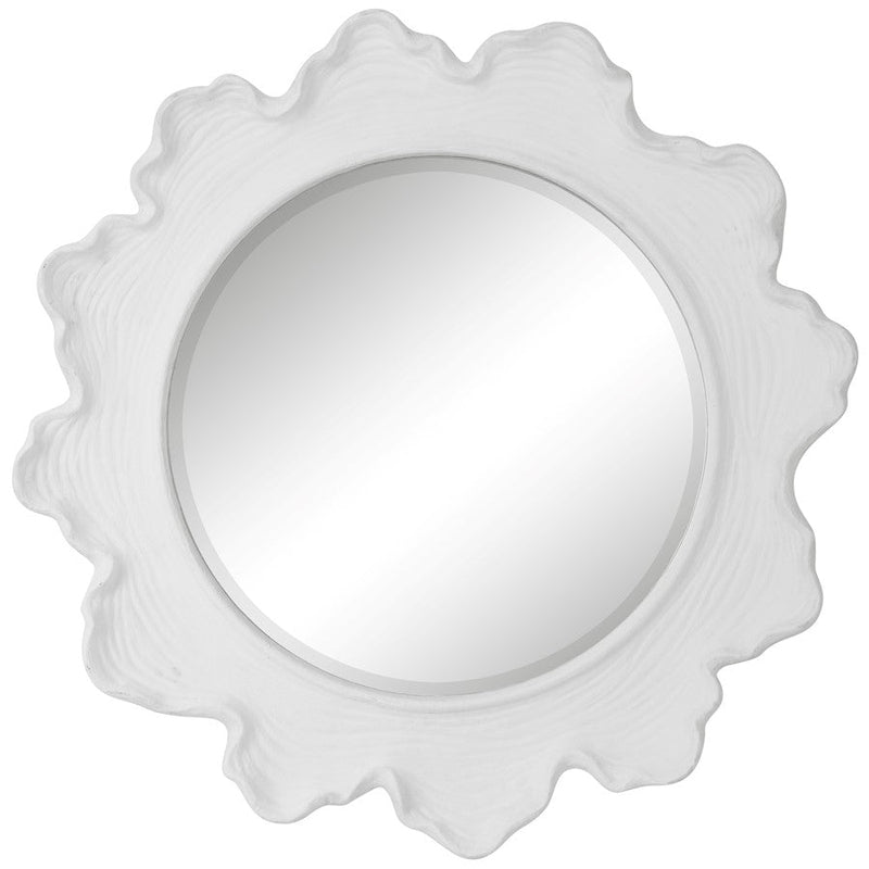 Uttermost Sea Coral White Round Mirror - 9797