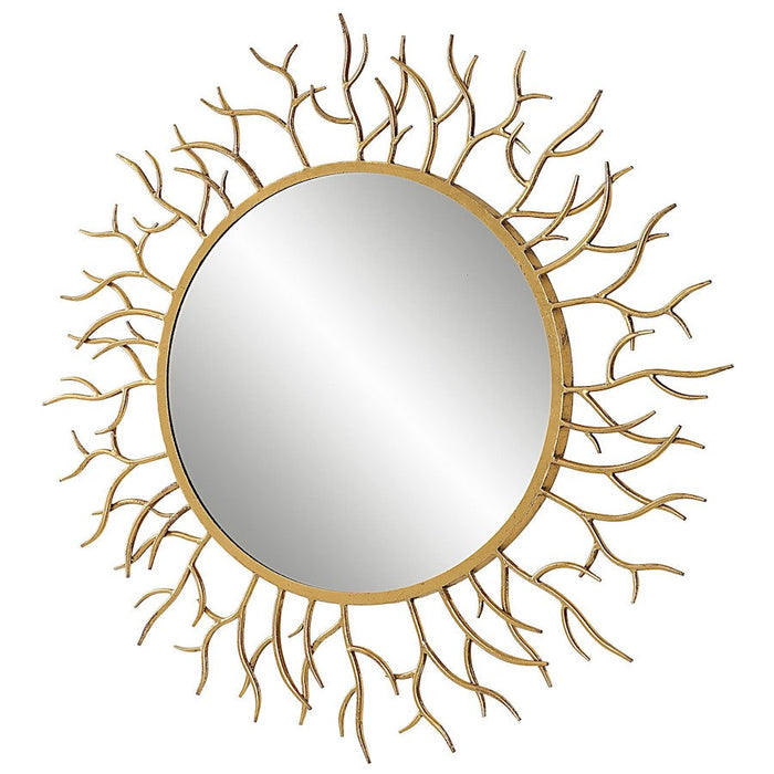 Uttermost Into The Woods Round Mirror, Gold