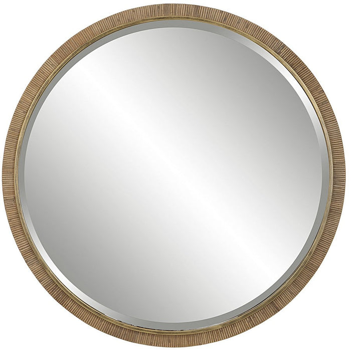 Uttermost Paradise Round Rattan Mirror, Gold - 9849