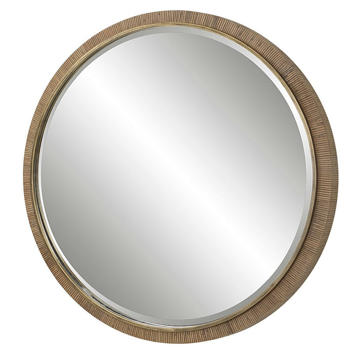 Uttermost Paradise Rattan Mirror, Gold