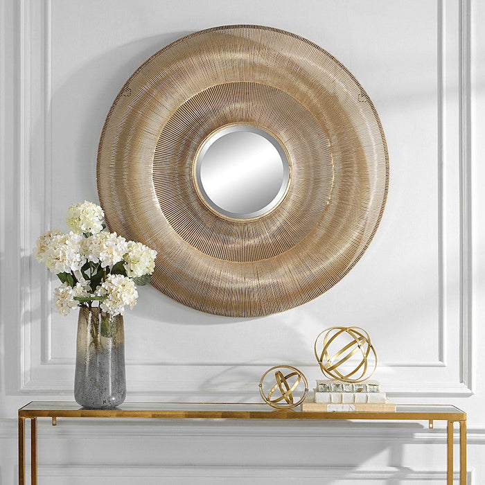 Uttermost Bauble Round Mirror, Gold Leaf