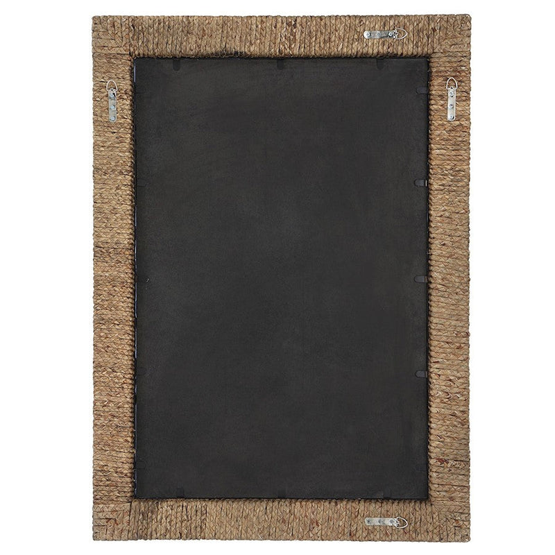 Uttermost Island Braided Straw Mirror, Matte Black