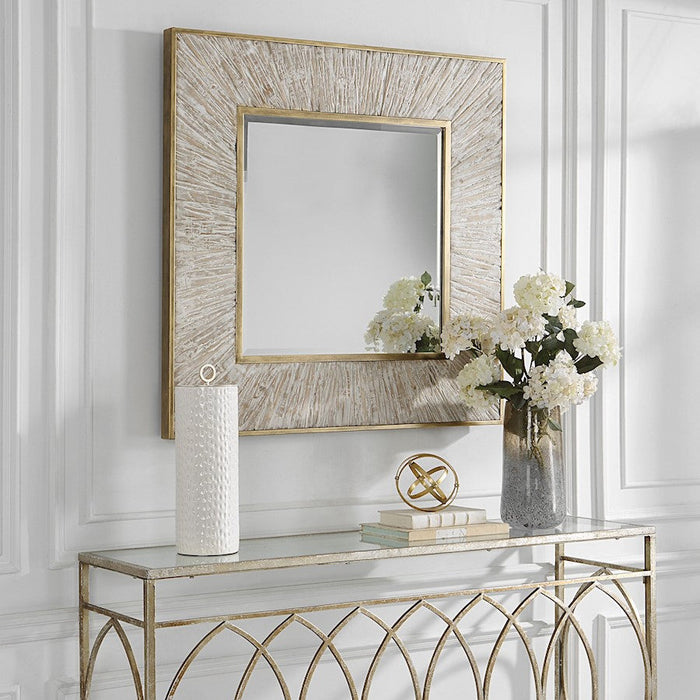 Uttermost Wharton Square Mirror, Whitewashed