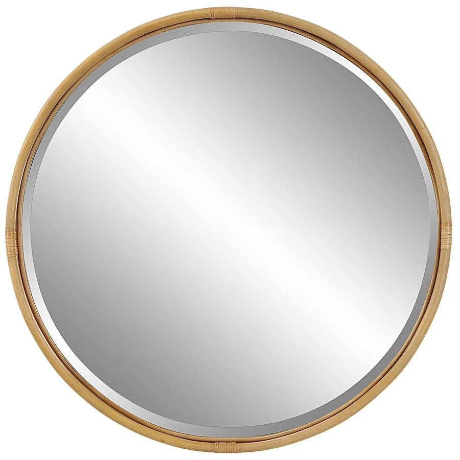 Uttermost Drift Away Rattan Round Mirror, Gold - 9859