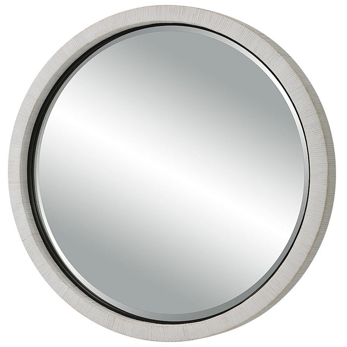 Uttermost Granada Round Mirror, Whitewash