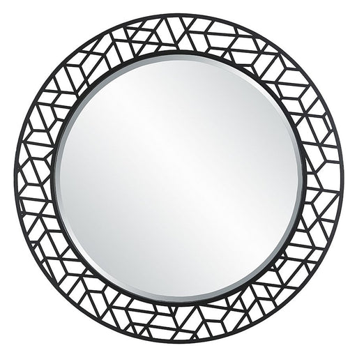 Uttermost Mosaic Metal Round Mirror, Satin Black - 9907