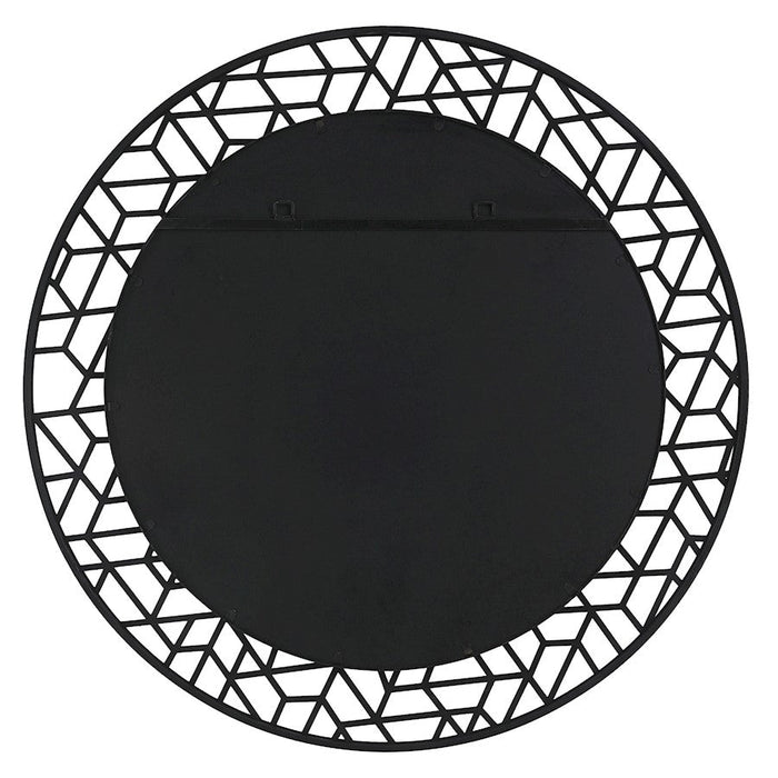 Uttermost Mosaic Metal Round Mirror, Satin Black