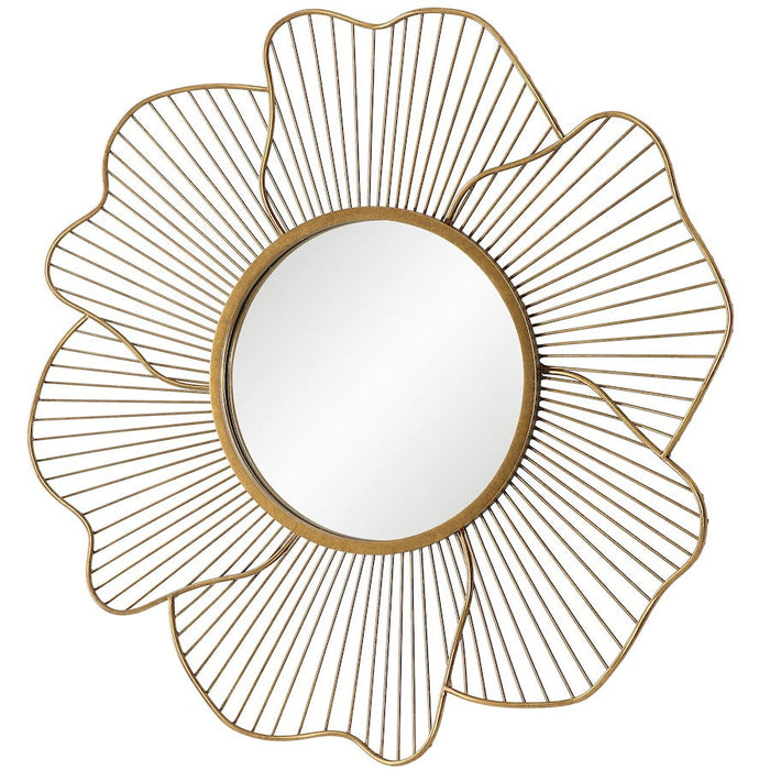 Uttermost Blossom Floral Mirror, Antiqued Gold Leaf