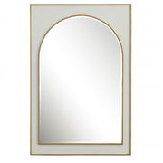 Uttermost Crisanta Gloss White Arch Mirror, Antiqued Gold Leaf - 9916