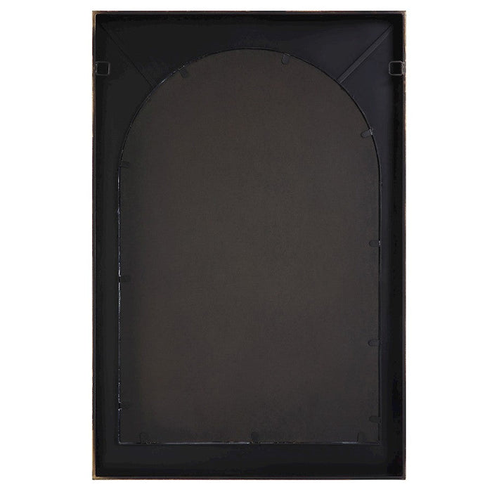 Uttermost Crisanta Gloss White Arch Mirror, Antiqued Gold Leaf