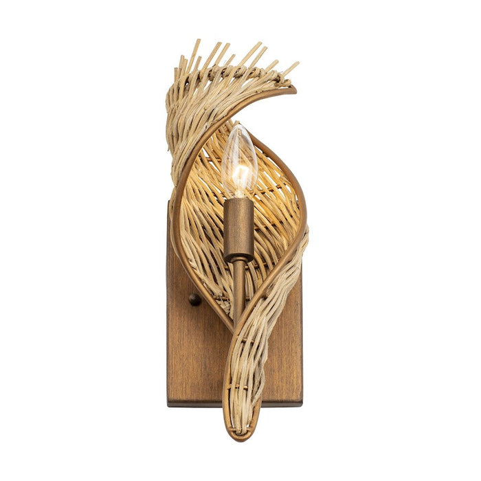 Varaluz Flow 1-Lt Sconce, Baguette/Natural Rattan/Natural