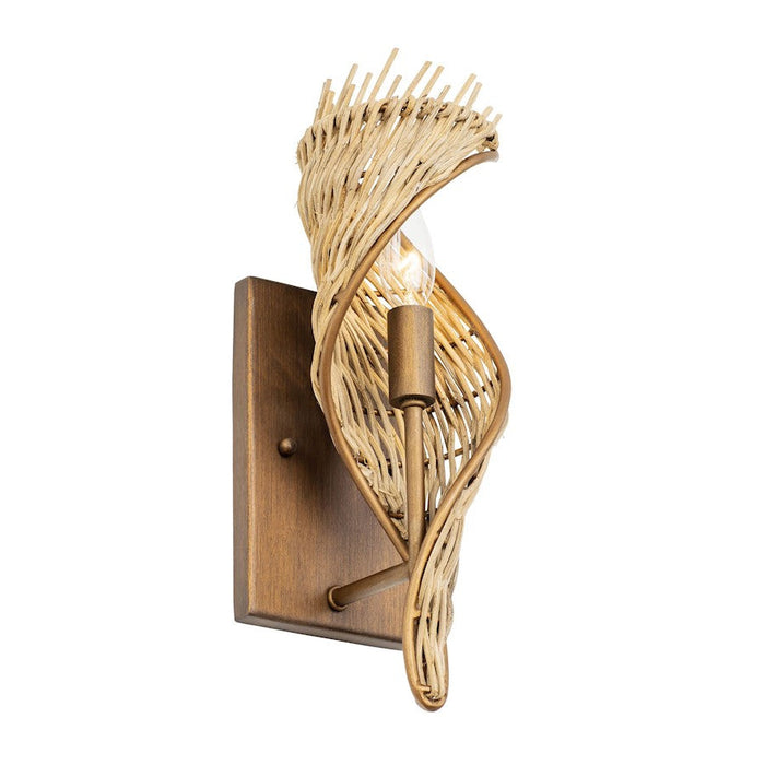 Varaluz Flow 1-Lt Sconce, Baguette/Natural Rattan/Natural