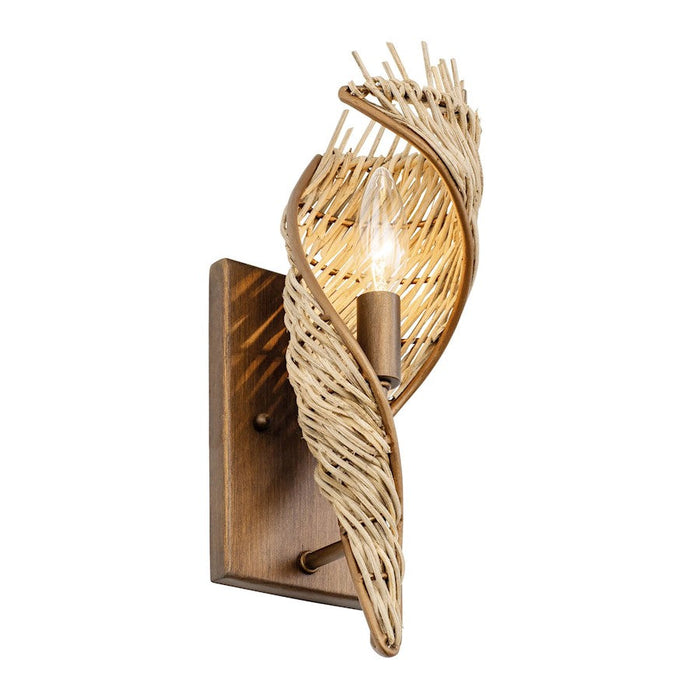 Varaluz Flow 1-Lt Sconce, Baguette/Natural Rattan/Natural