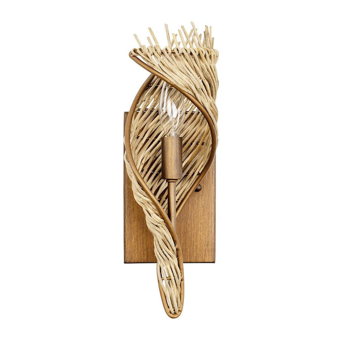 Varaluz Flow 1-Lt Sconce, Baguette/Natural Rattan/Natural